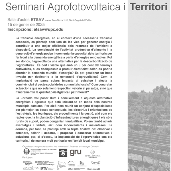 Seminari Agrofotovoltaica i territori