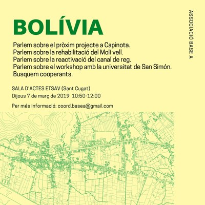 Conferències: l'Associació BASE-A presenta el seu nou projecte a Bolívia