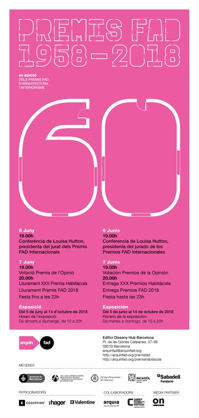 Cerimònia de lliurament i festa dels Premis FAD 1958-2018