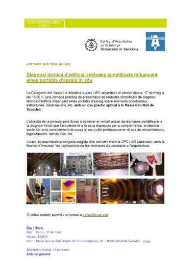 Diagnosi tècnica d'edificis: mètodes simplificats mitjançant eines portàtils d'assaig in situ