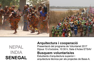 Conferència de Base-A. Arquitectura i Cooperació: Nepal, India, Senegal