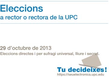 Eleccions a rector/a de la UPC - 24 d'octubre de 2013