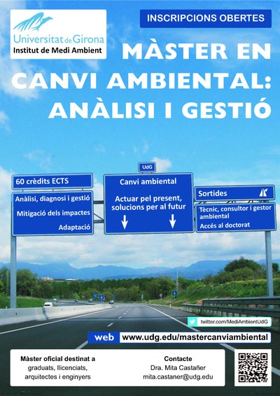 Màster en Canvi Ambiental: Anàlisi i Gestió, Universitat de Girona