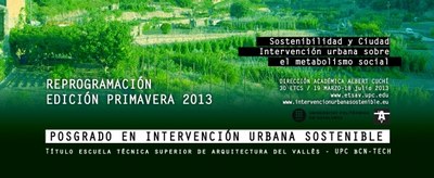 08/03 a les 18h00: sessió informativa Postgrau en intervenció urbana sostenible
