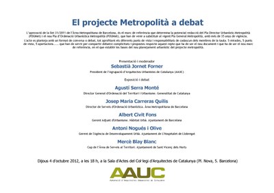 04/10 El projecte Metropolità a debat
